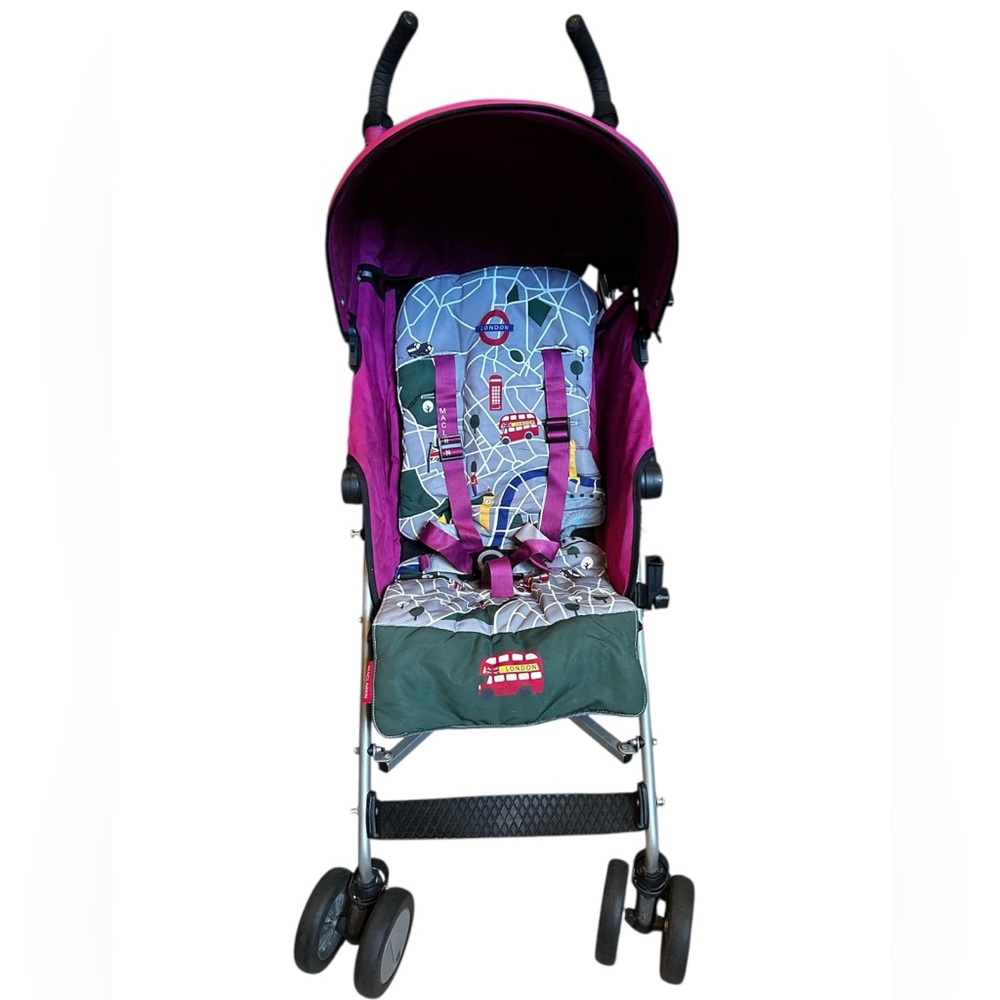 Mackaren Quest Stroller in Pink with liner, dust bag and organizer